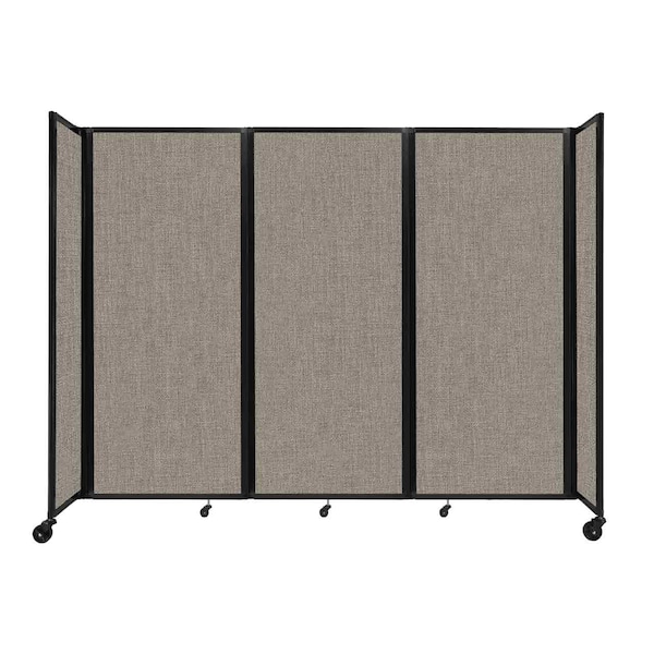 Room Divider 360 Folding Portable Partition 8'6" x 6'10" Warm Pebble Fabric